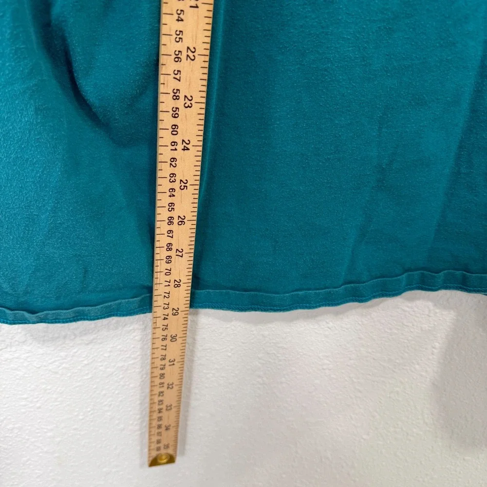 Champion Mens Teal Green Script Logo Graphic T-Shirt 2XL Cotton Short Sleeve - Picture 7 of 8